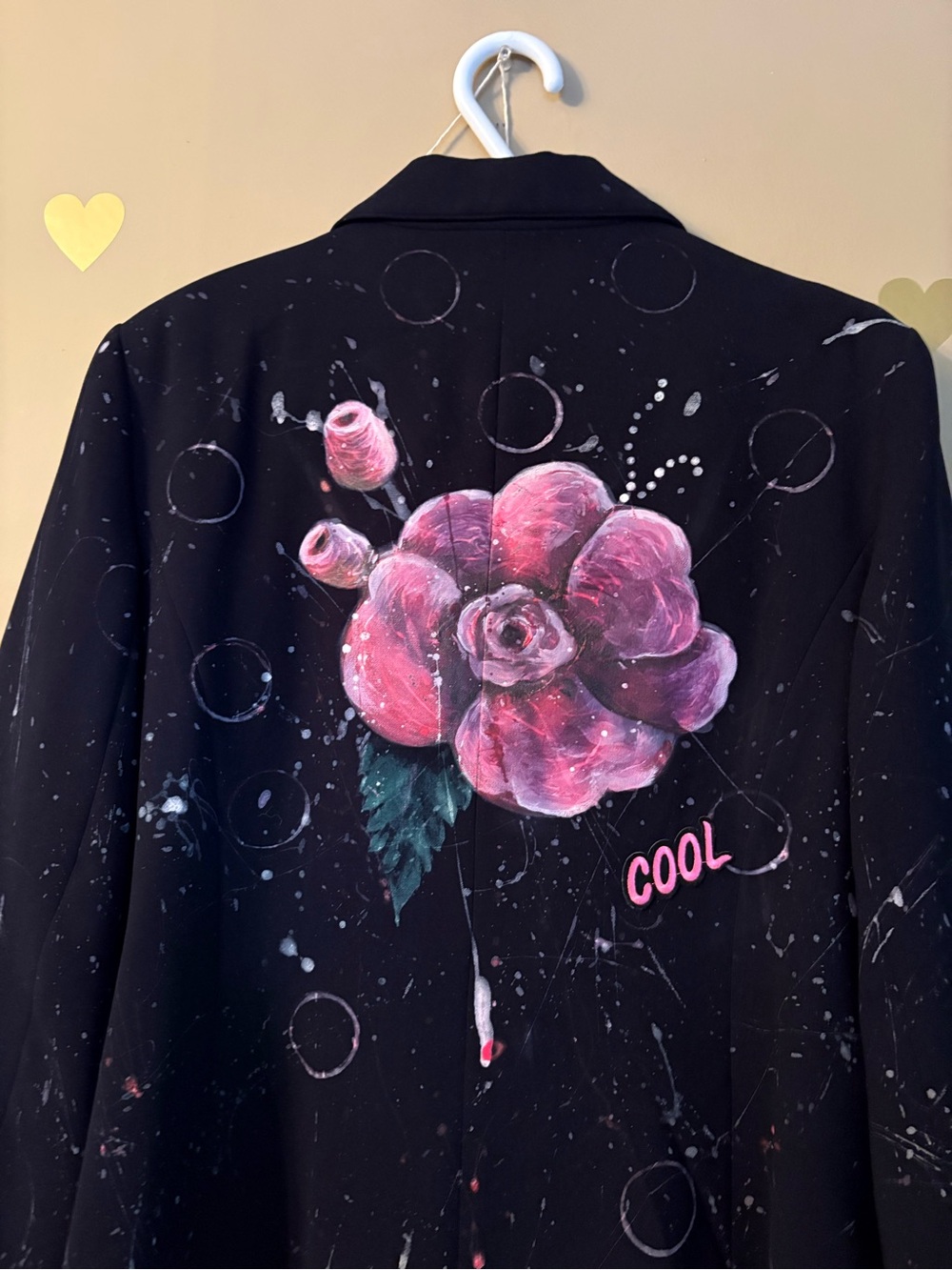 Custom Upcycled Handpainted Gothic Skeleton & Floral Blazer - One of a Kind - Picture 8 of 12